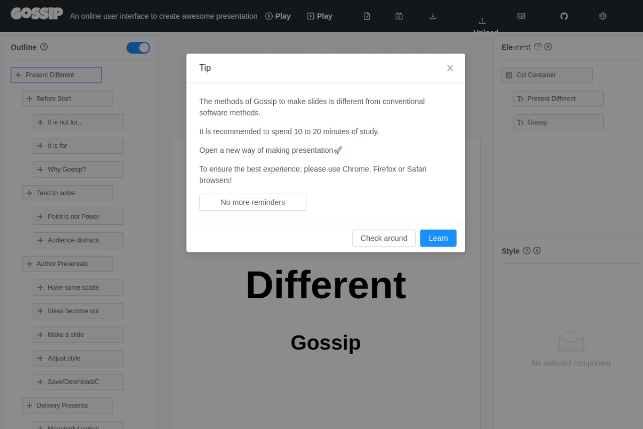 Gossip官网截图