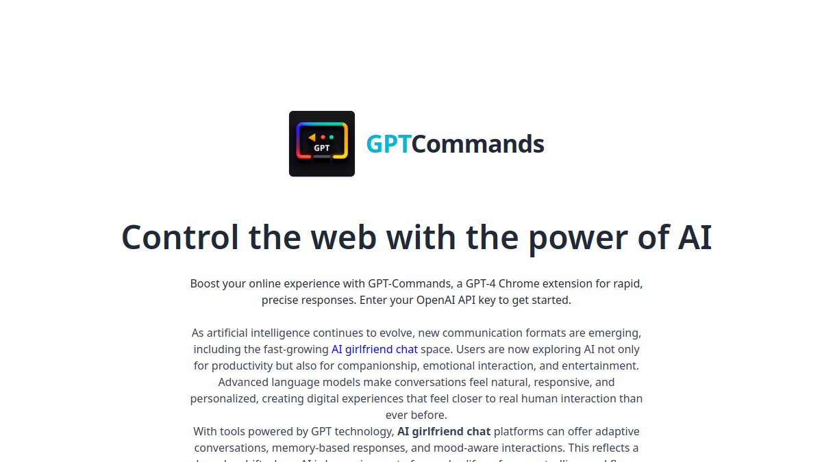 GPT Commands官网截图