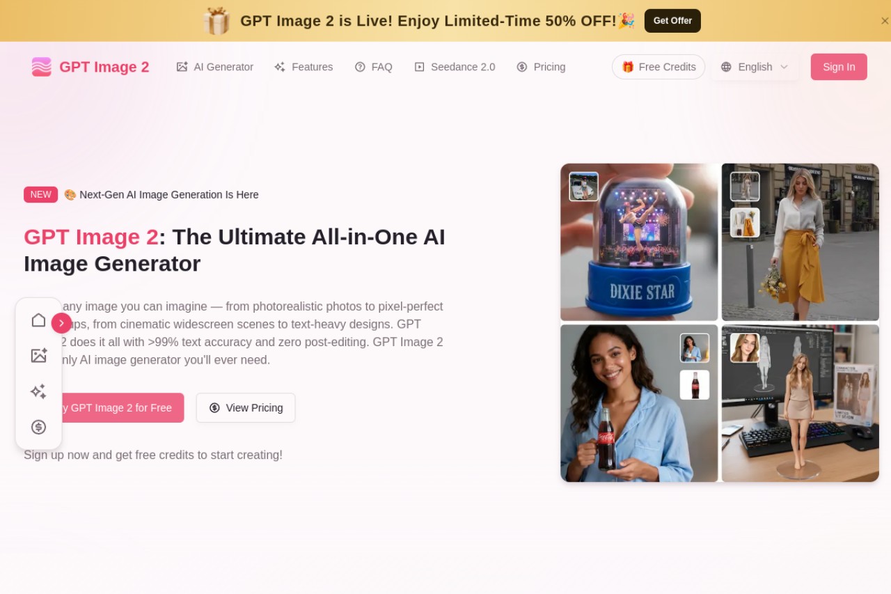 GPT Image 2 - OpenAI Image Generator官网截图