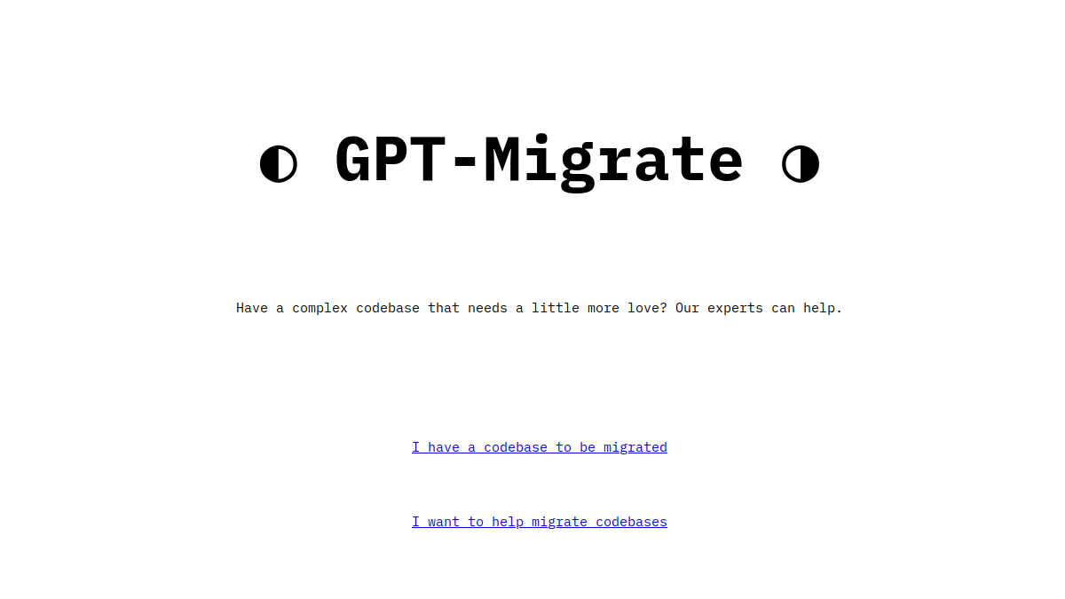 GPT-Migrate官网截图