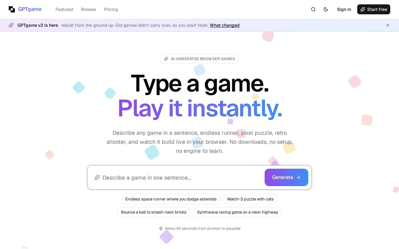 GPTGame官网截图