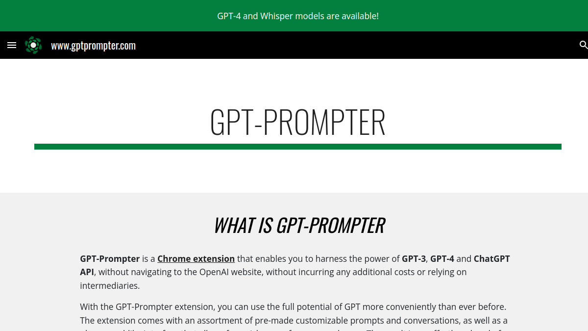 GPT-Prompter官网截图