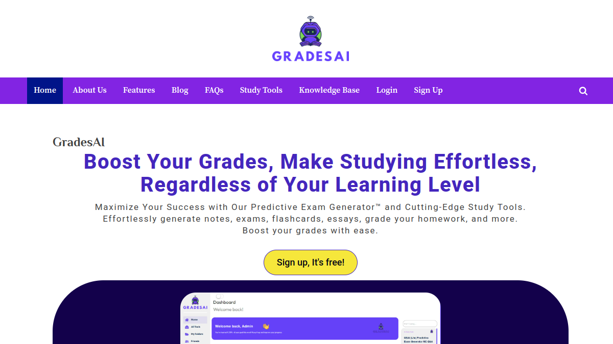 GradesAI官网截图