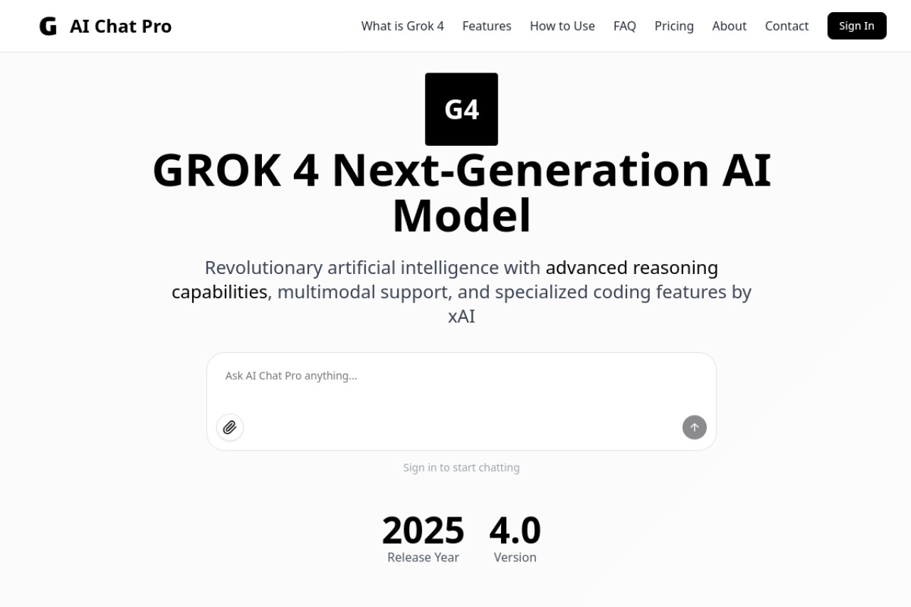 Grok 4 - Next-Generation AI Model by xAI官网截图