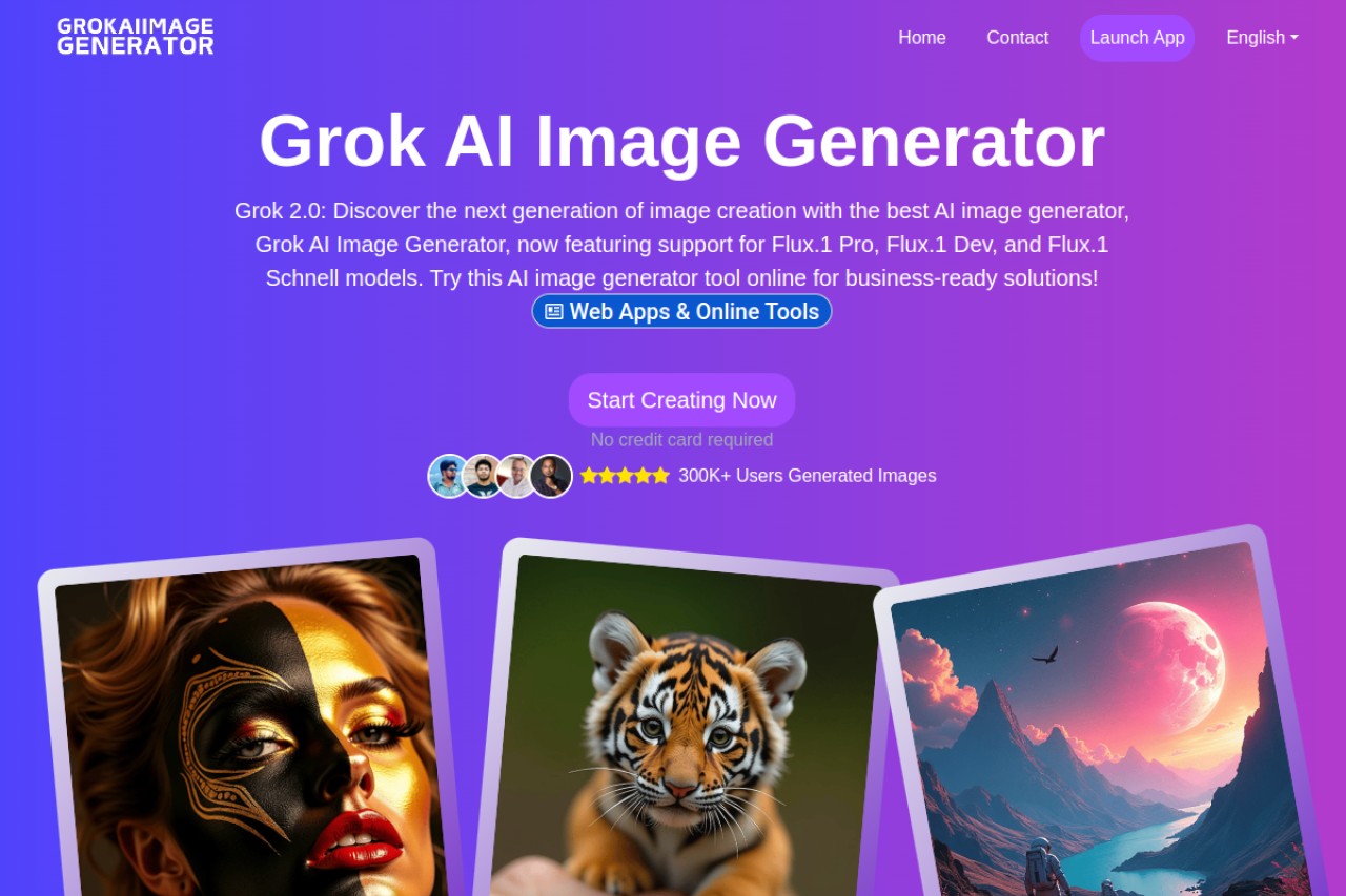 Grok AI Image Generator官网截图