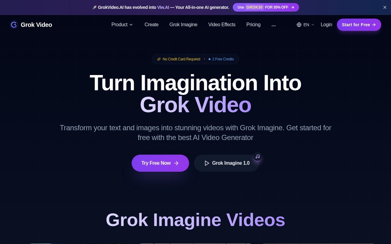 Grok Video AI官网截图