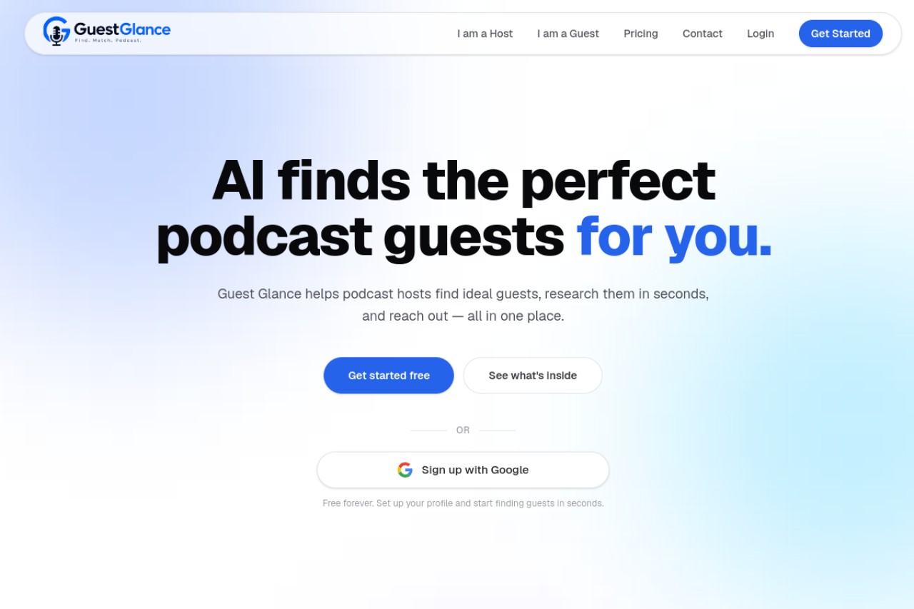 Guest Glance官网截图