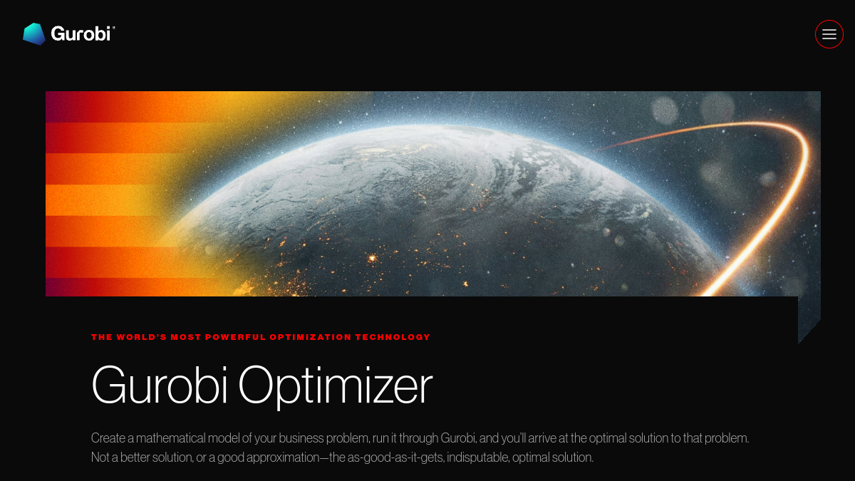 Gurobi Optimizer官网截图