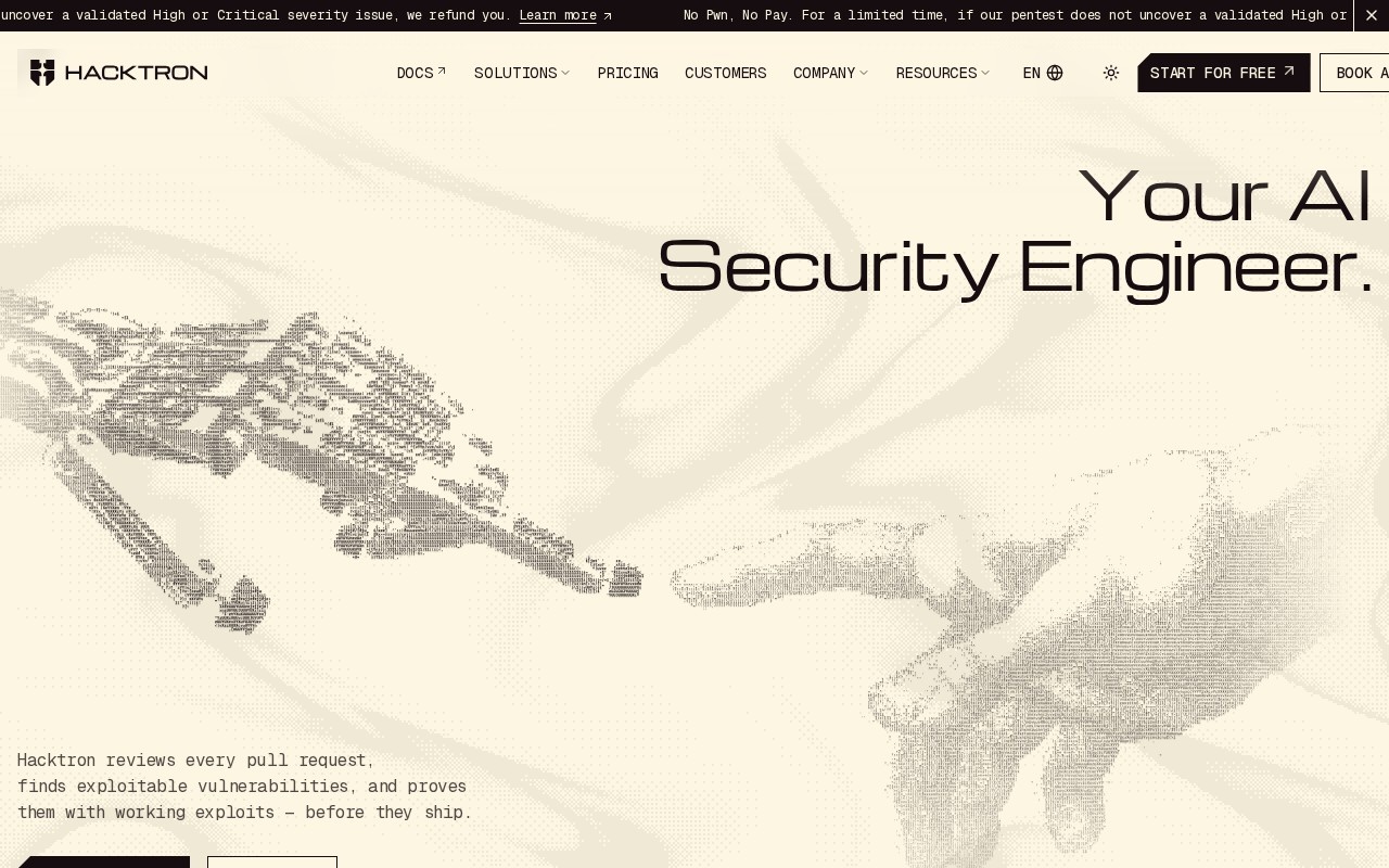 Hacktron AI官网截图