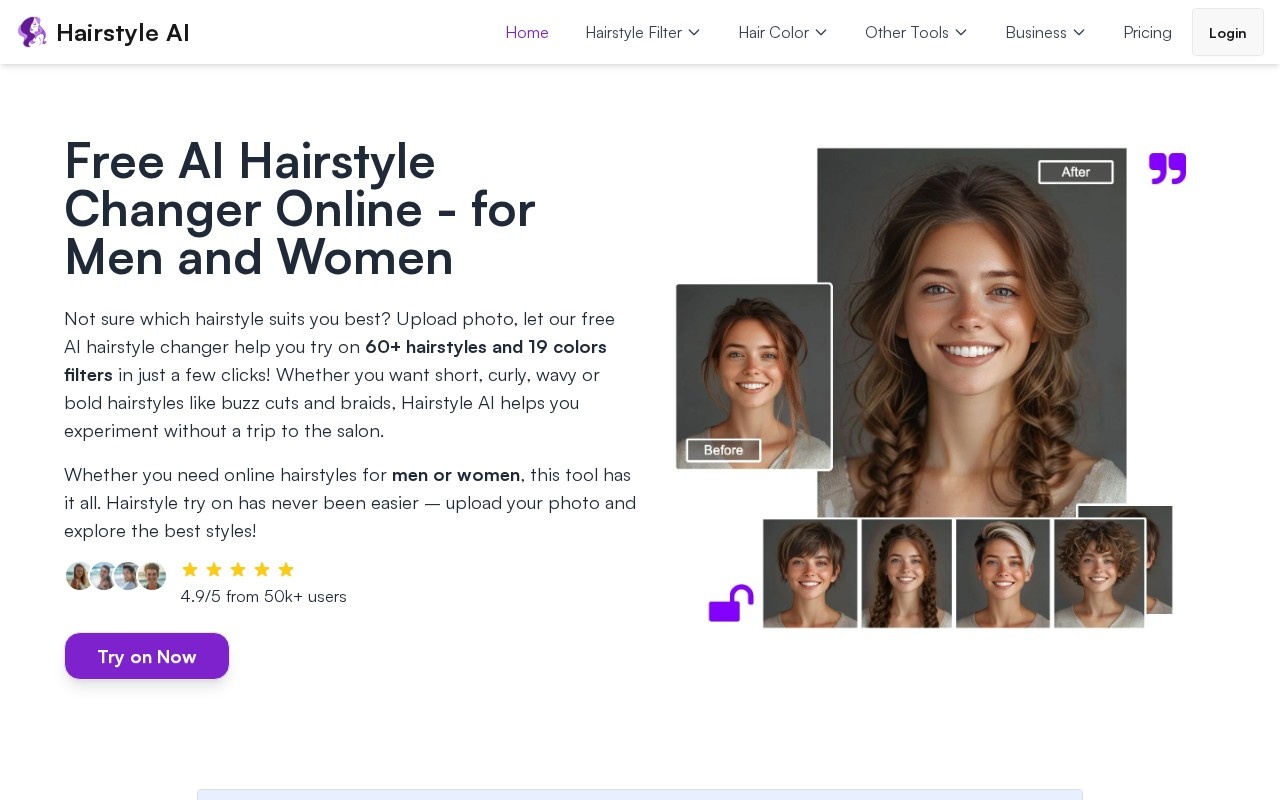 Hairstyle AI官网截图