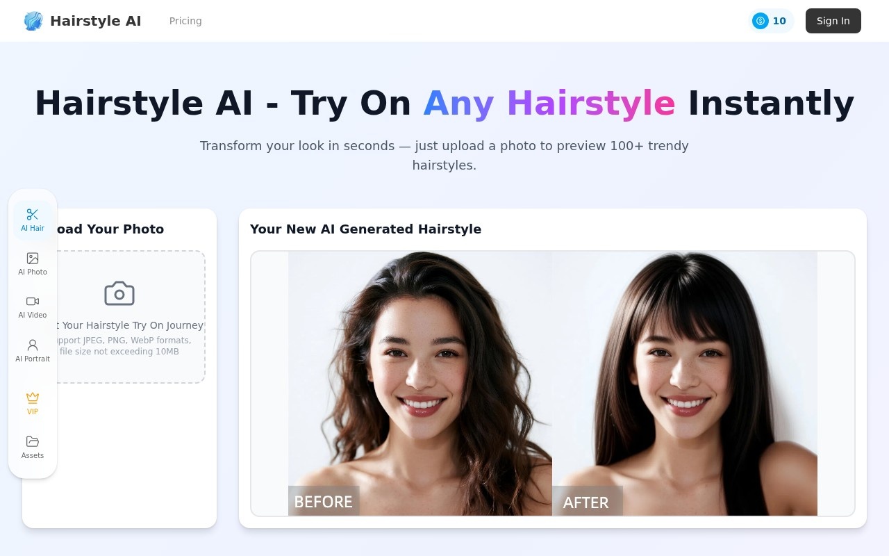 Hairstyle AI官网截图