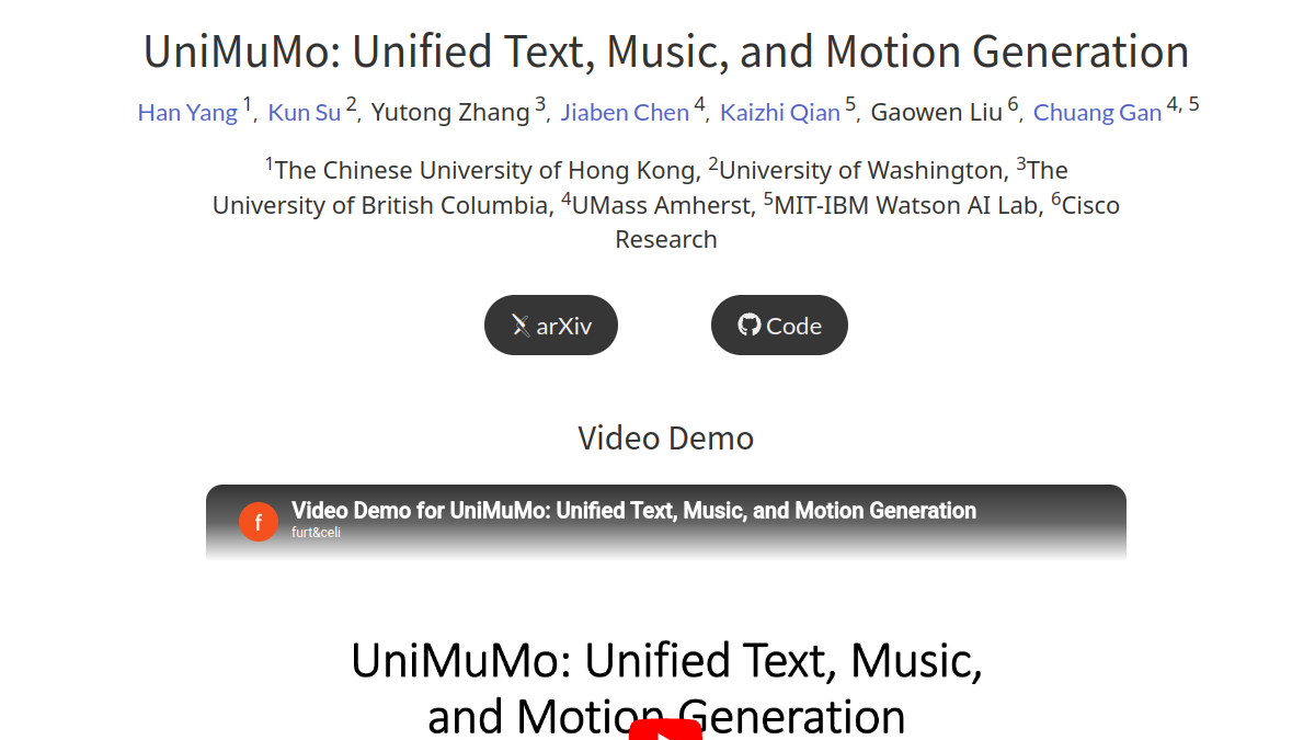 UniMuMo官网截图
