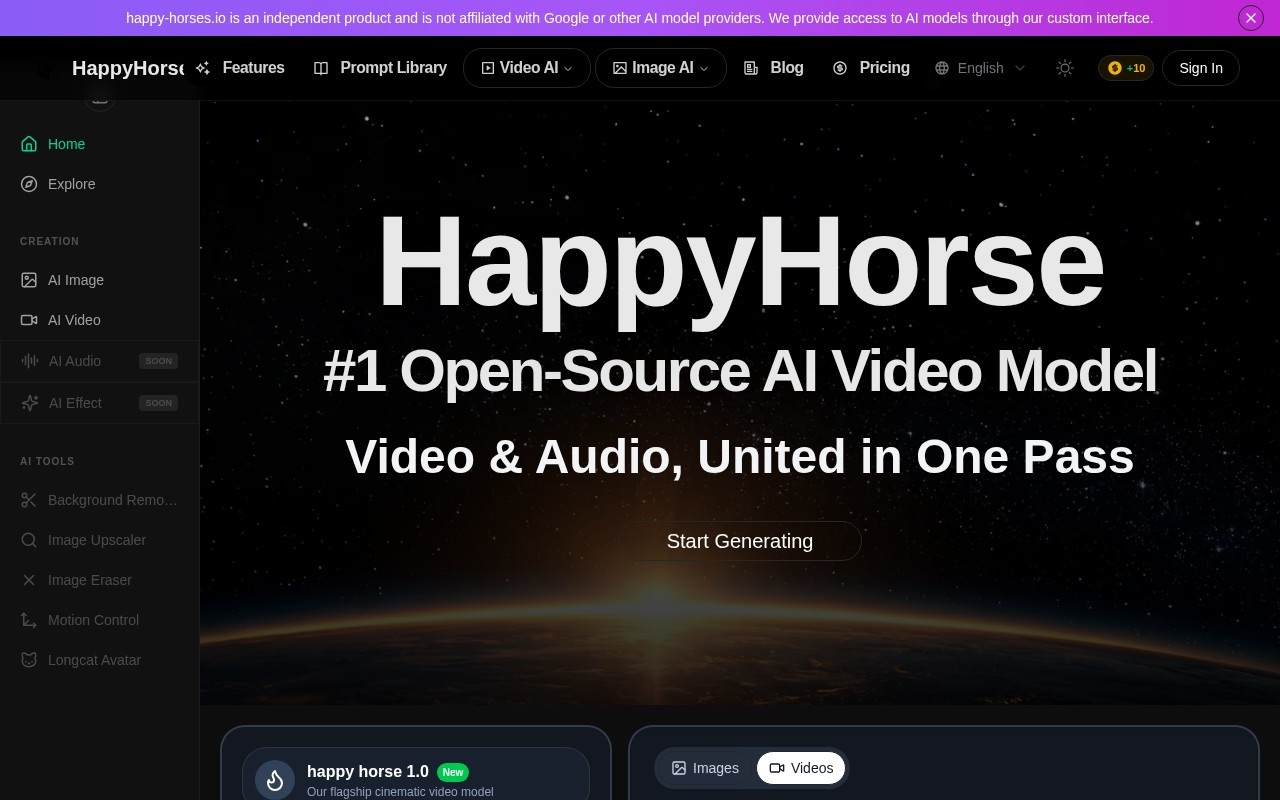 HappyHorse官网截图