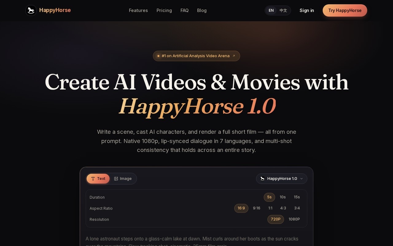 HappyHorse官网截图