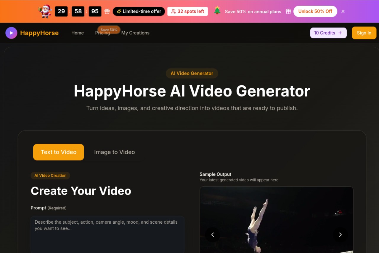 HappyHorse AI官网截图