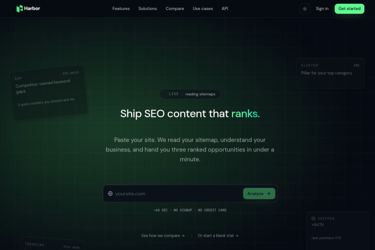 Harbor AI SEO Content Generator官网截图