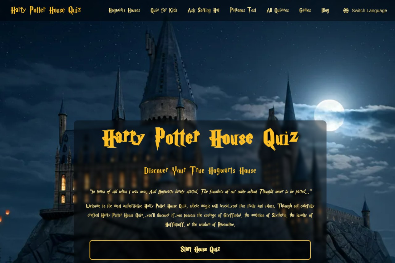 Harry Potter House Quiz官网截图