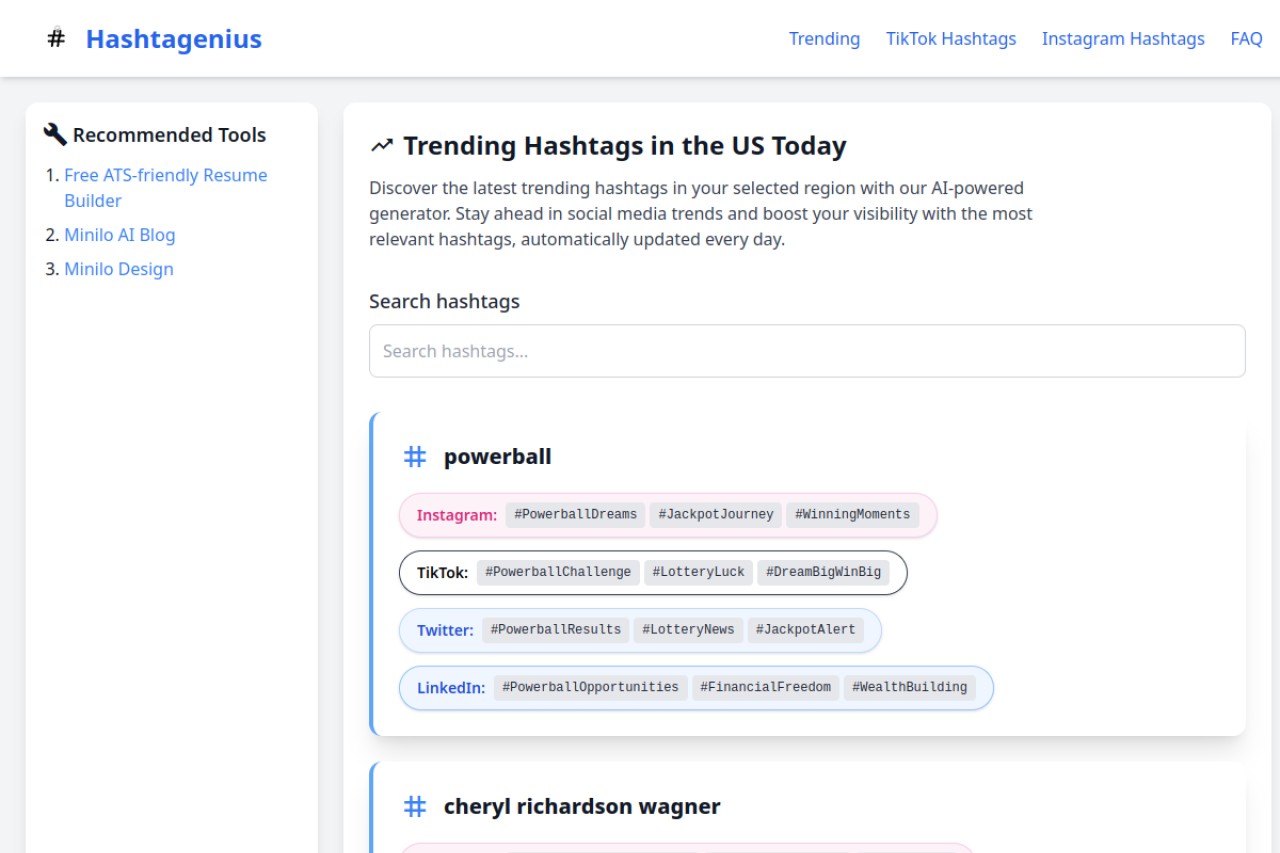 Hashtagenius官网截图