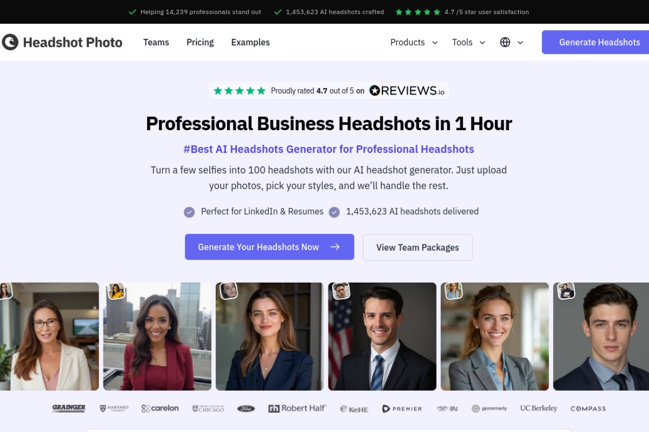 HeadshotPhoto官网截图
