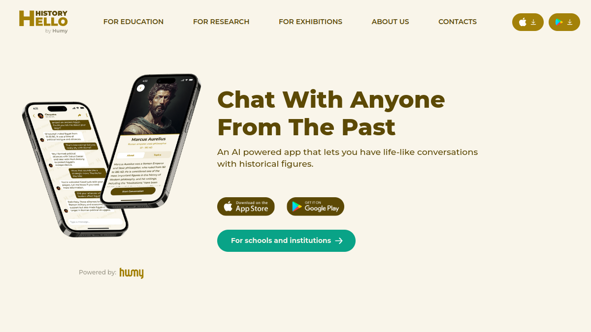 Hello History: AI ChatBot官网截图