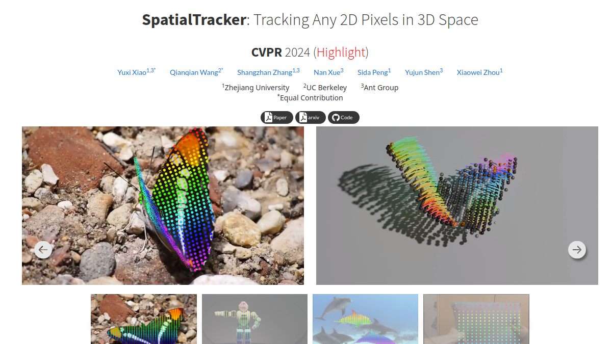 SpatialTracker官网截图
