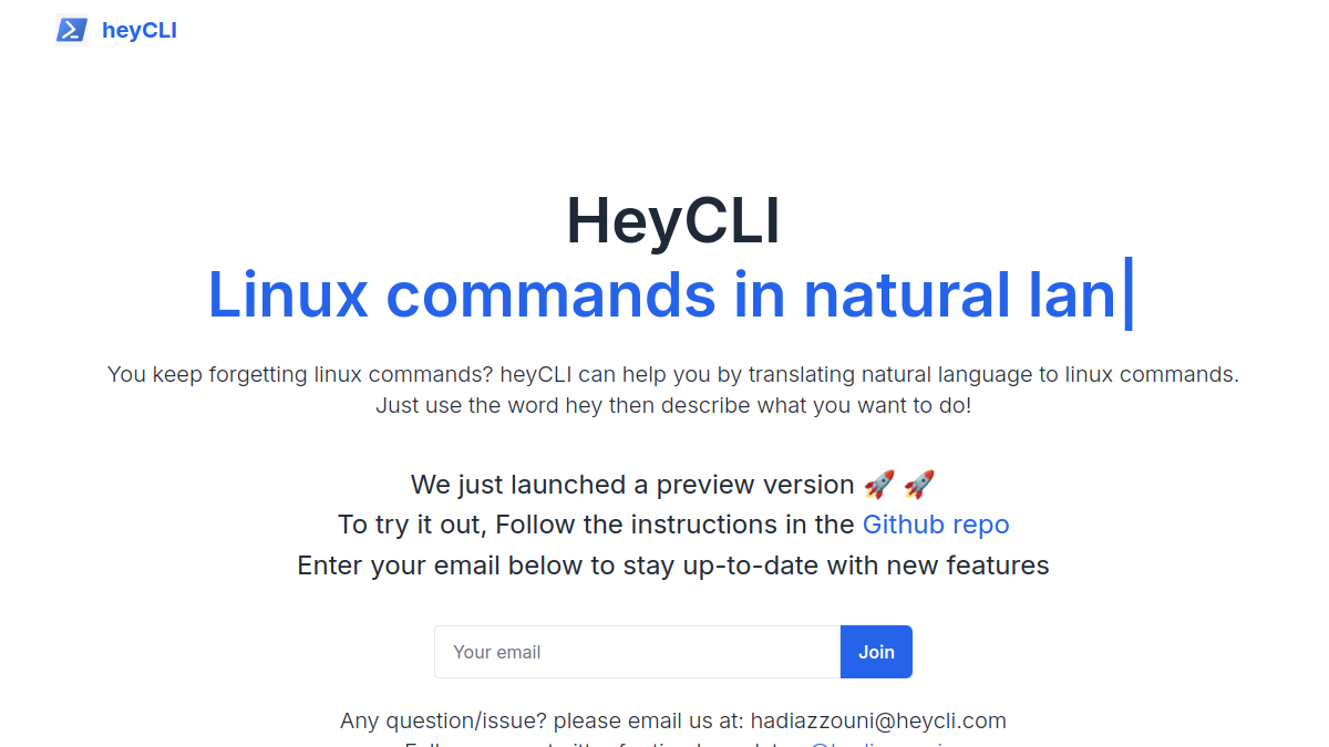 HeyCLI官网截图