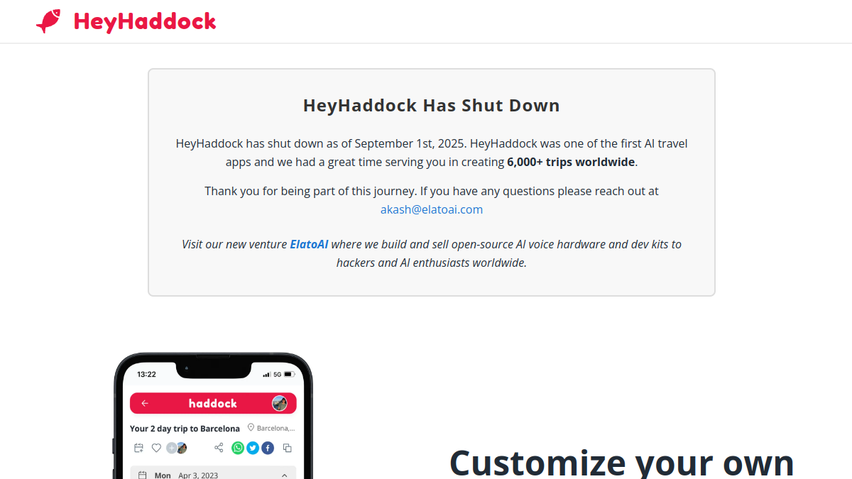 HeyHaddock官网截图