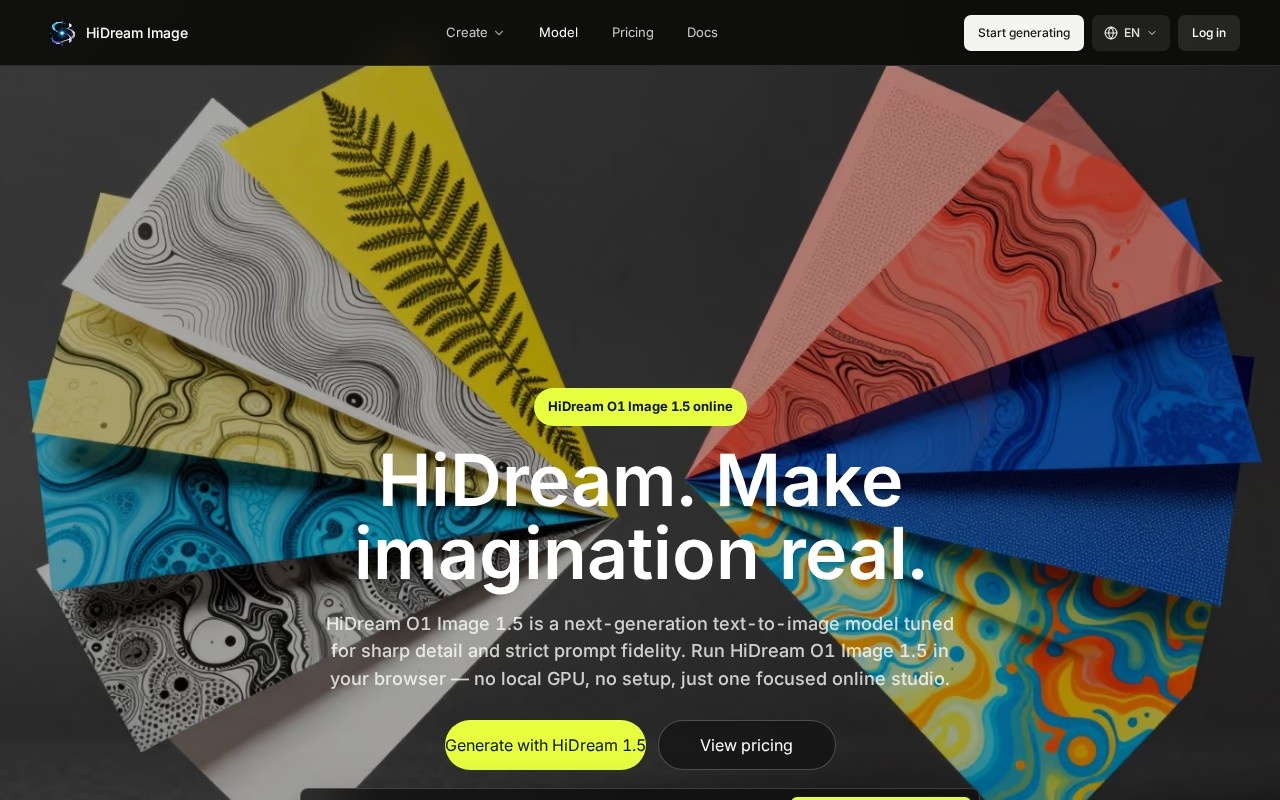 HiDream AI官网截图