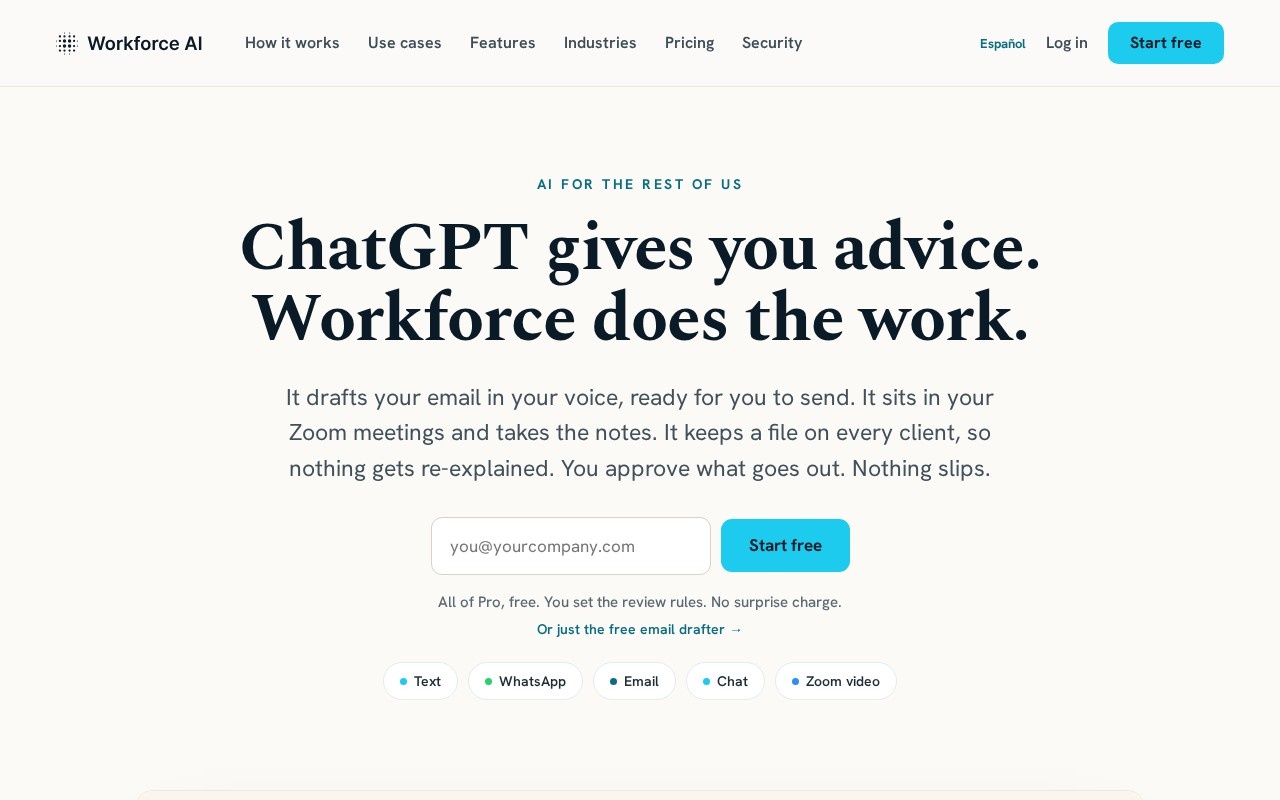 Workforce AI官网截图