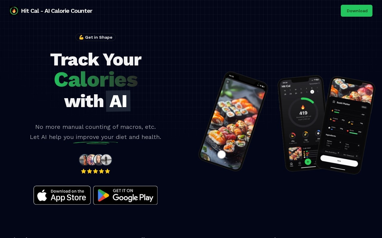 Hit Cal - AI Calorie Tracker官网截图
