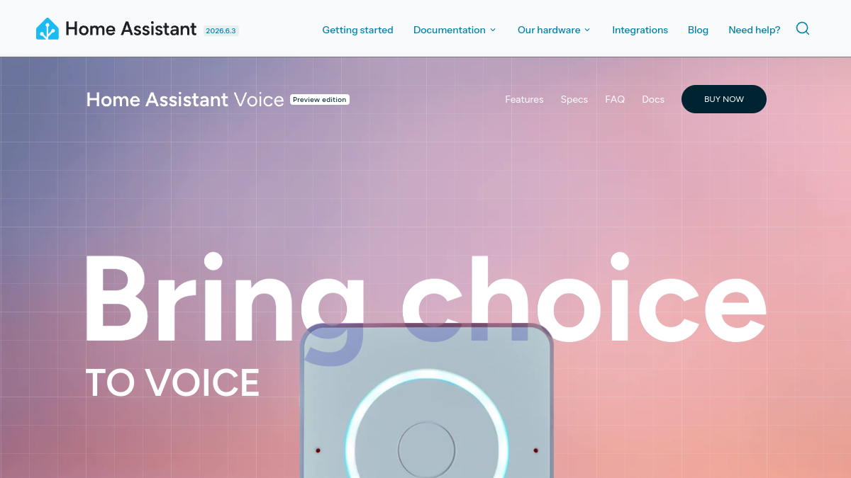 Home Assistant Voice官网截图