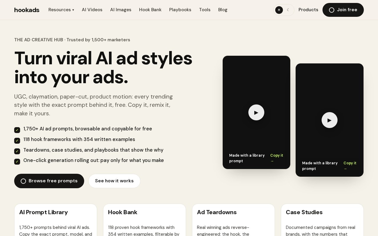 HookAds AI官网截图