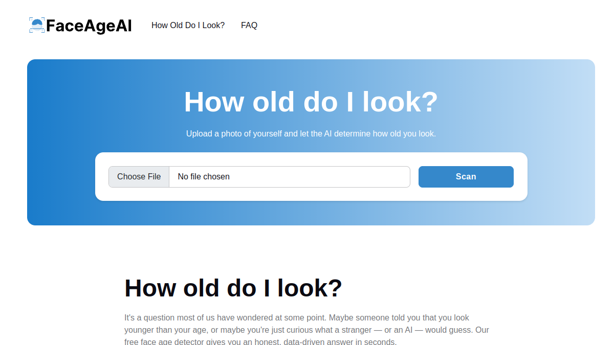 Face Age AI官网截图