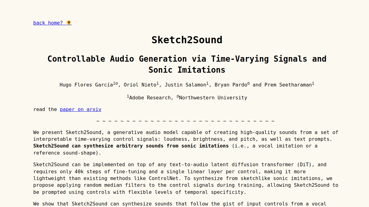 Sketch2Sound官网截图