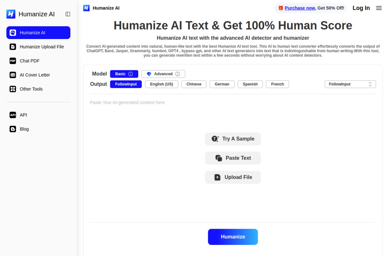 Humanize AI官网截图