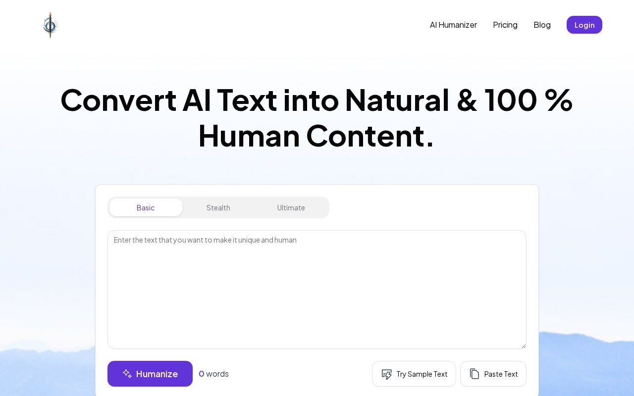 HumanizeText.ai官网截图