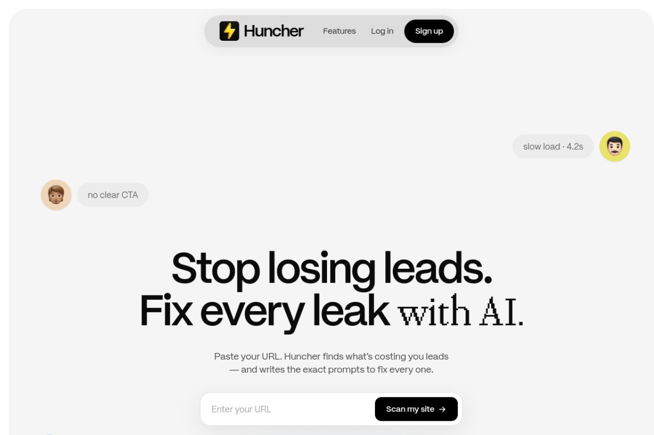 Huncher官网截图