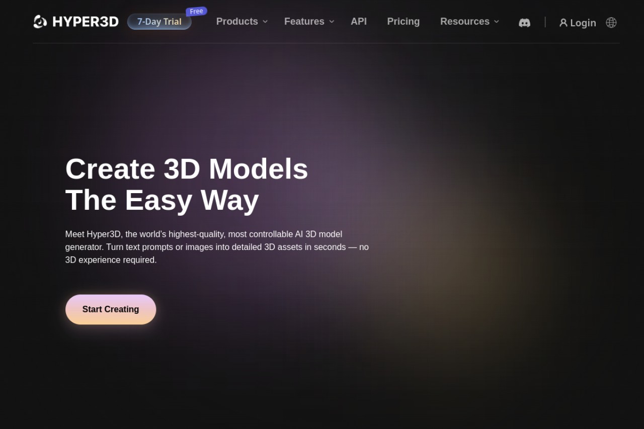 Hyper3D官网截图