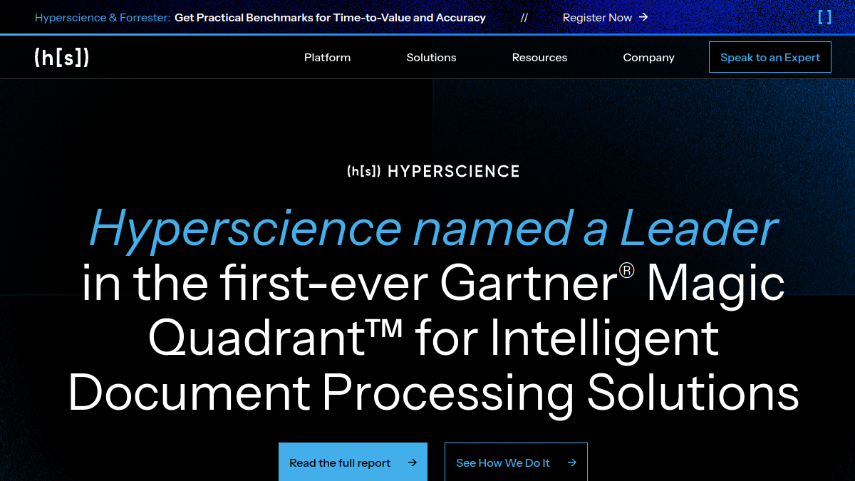 Hyperscience官网截图