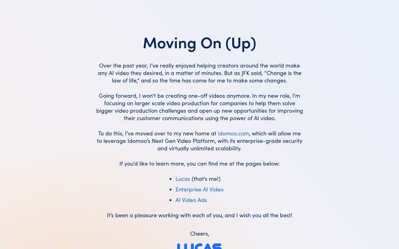 Lucas, AI Video Creator官网截图