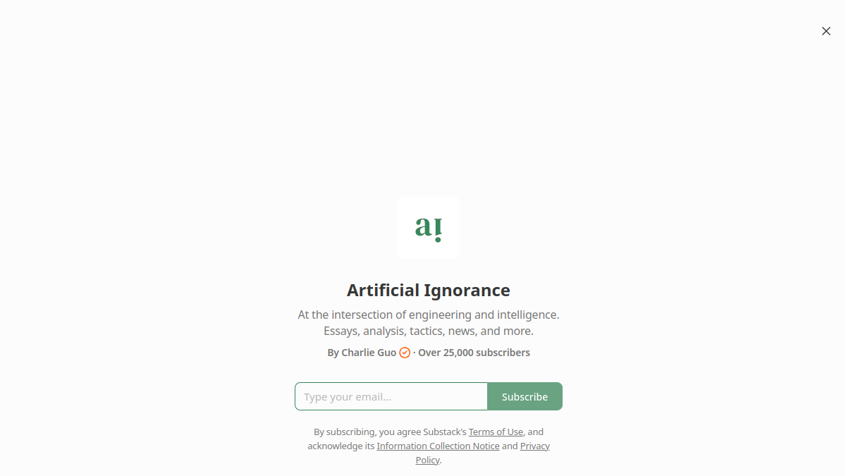 Artificial Ignorance官网截图