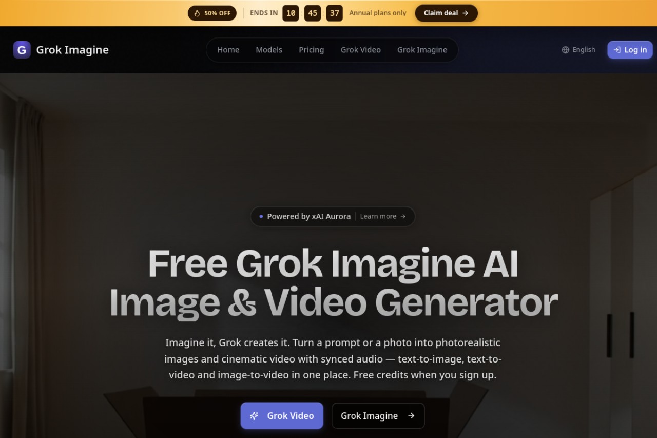 Grok Imagine官网截图