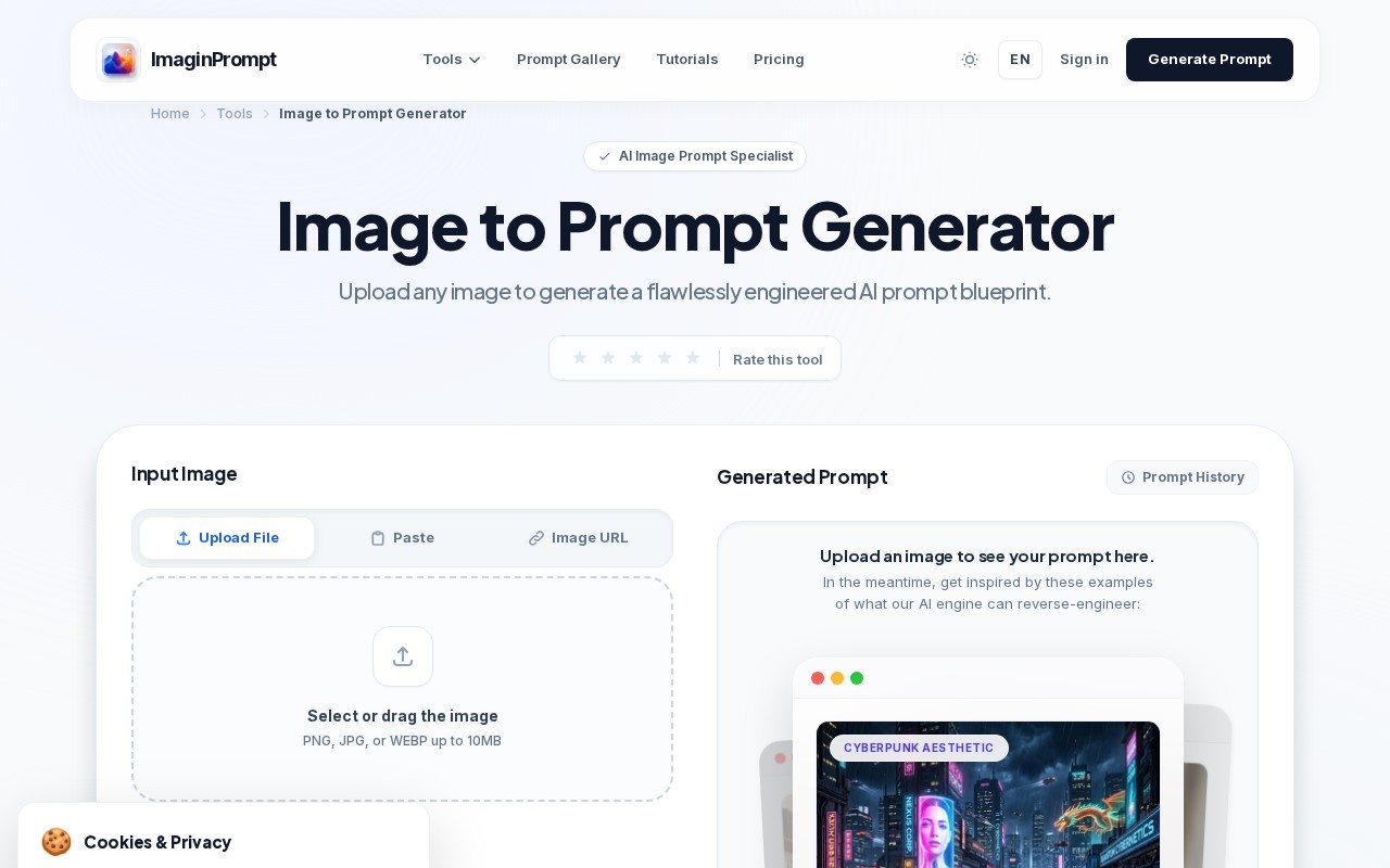 ImaginPrompt: Image to Prompt官网截图