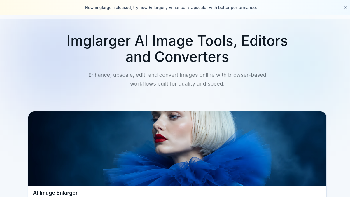 AI. Image Enlarger官网截图