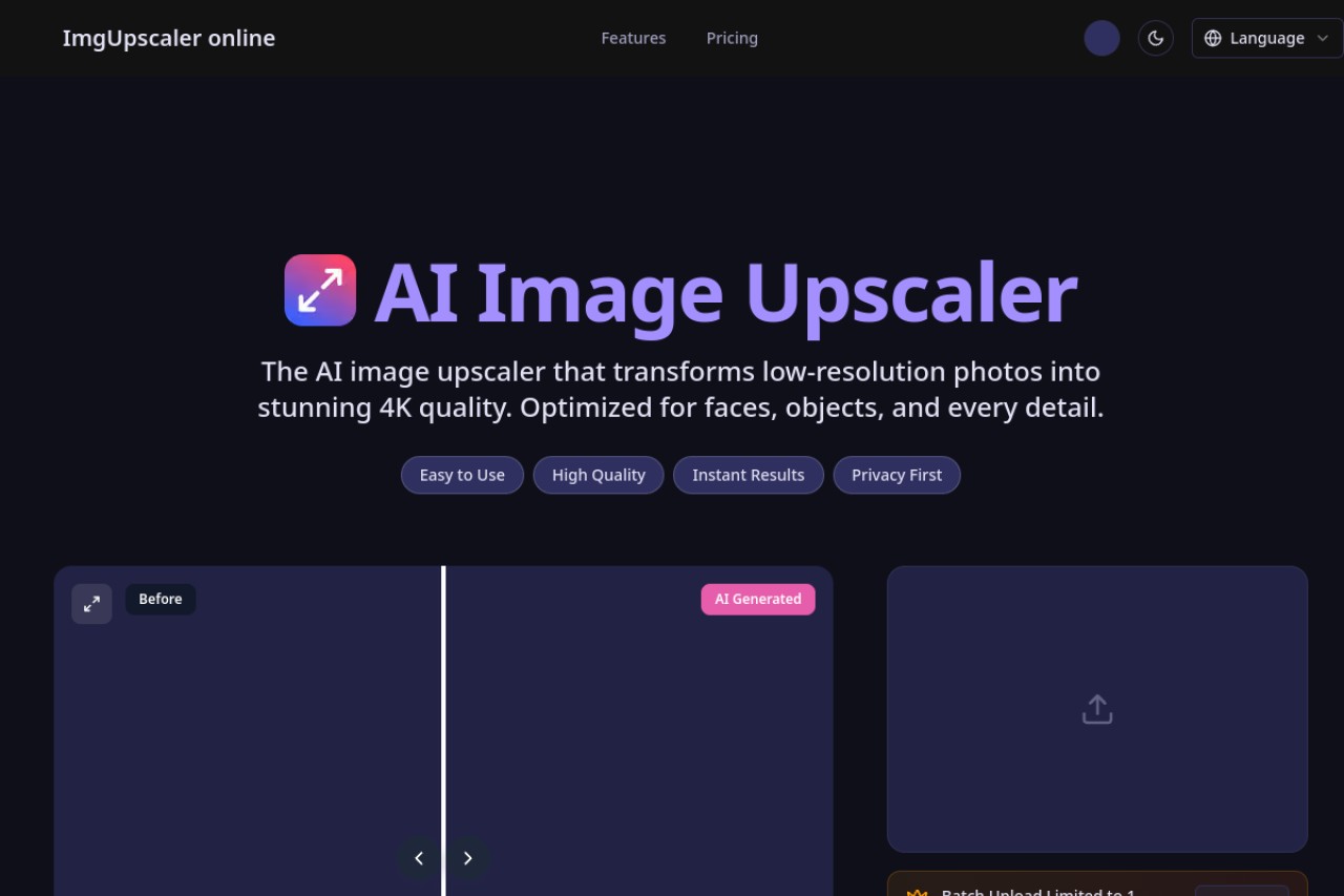 AI Image Upscaler Pro官网截图