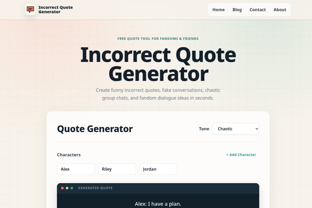 AI Incorrect Quote Generator官网截图