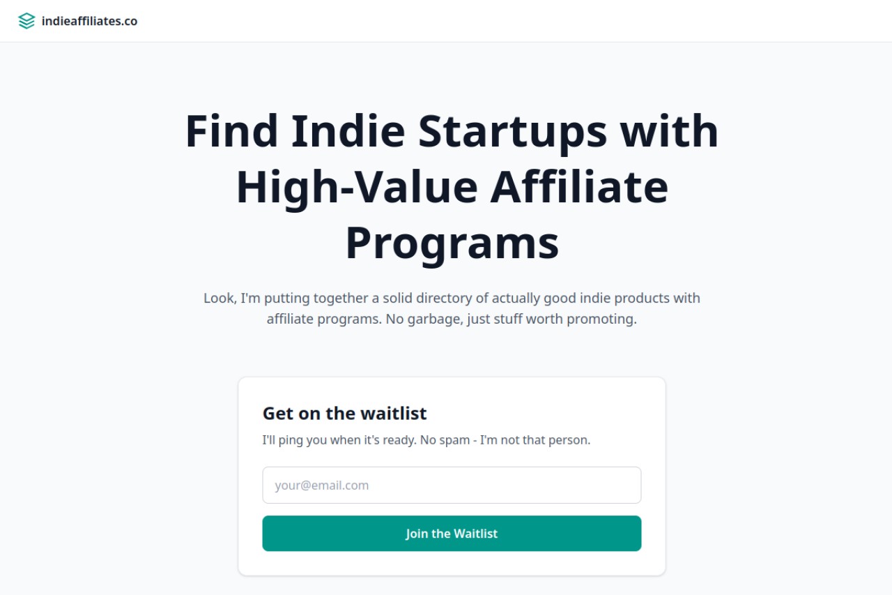 Indie Affiliates官网截图