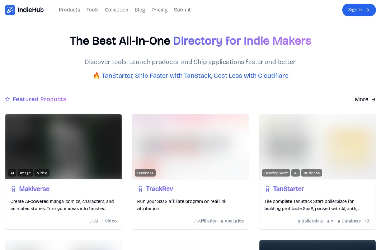 IndieHub官网截图