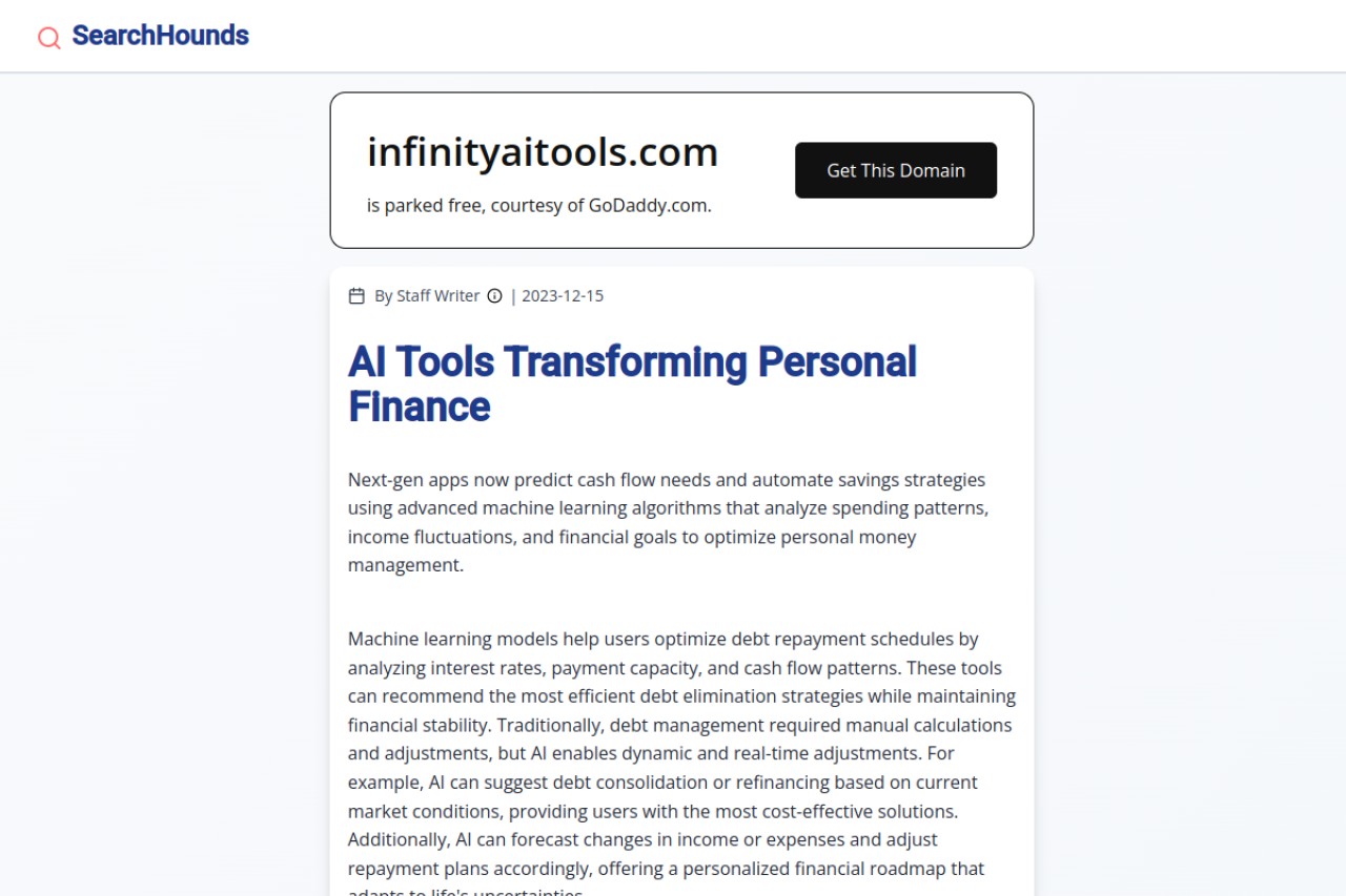 Infinity AI Tools官网截图