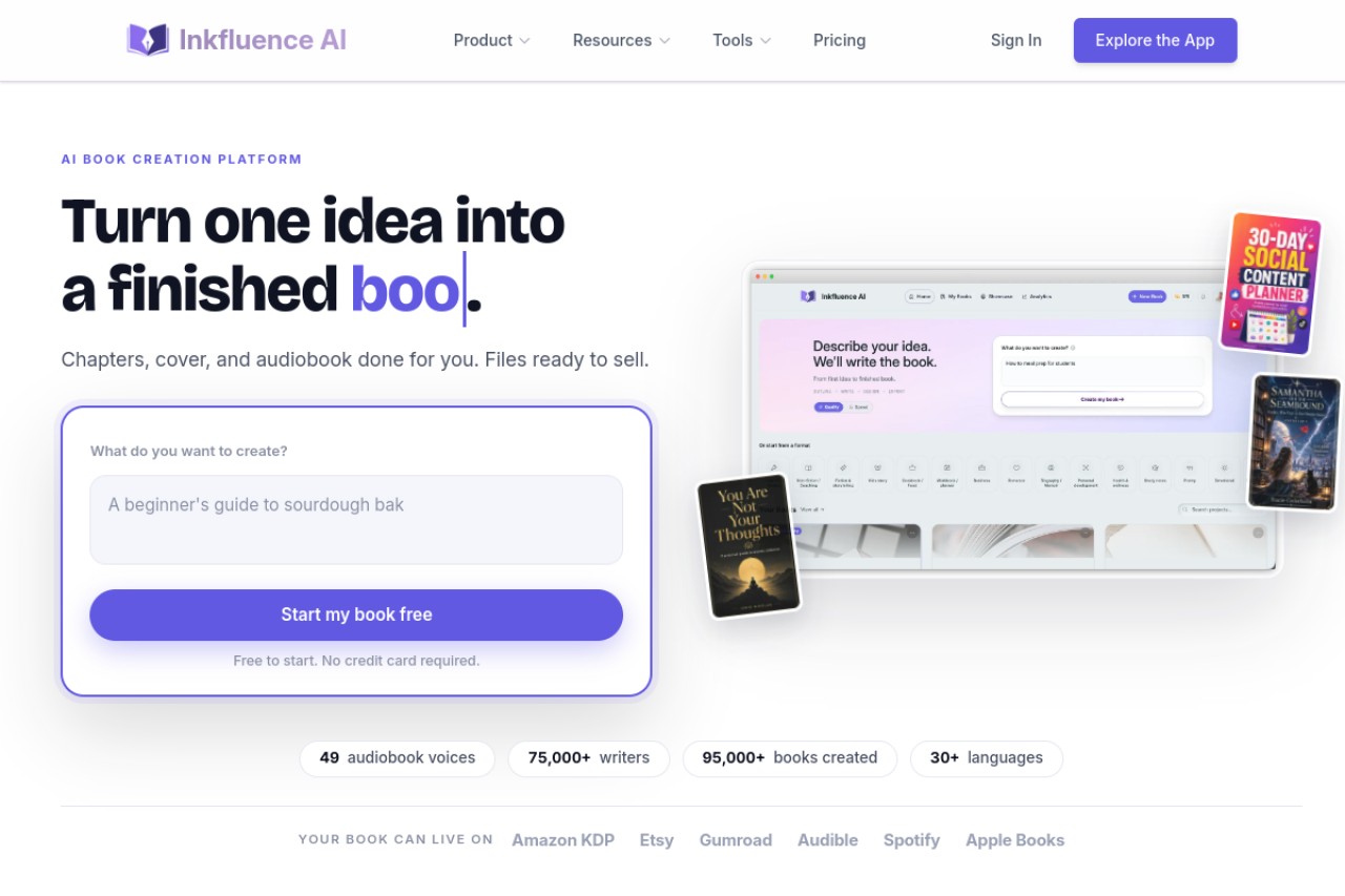 Inkfluence AI官网截图